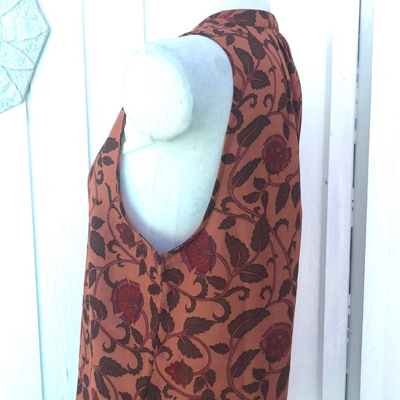 Let It Be top sleeveless shell floral & vine print blouse size large - Picture 4 of 11
